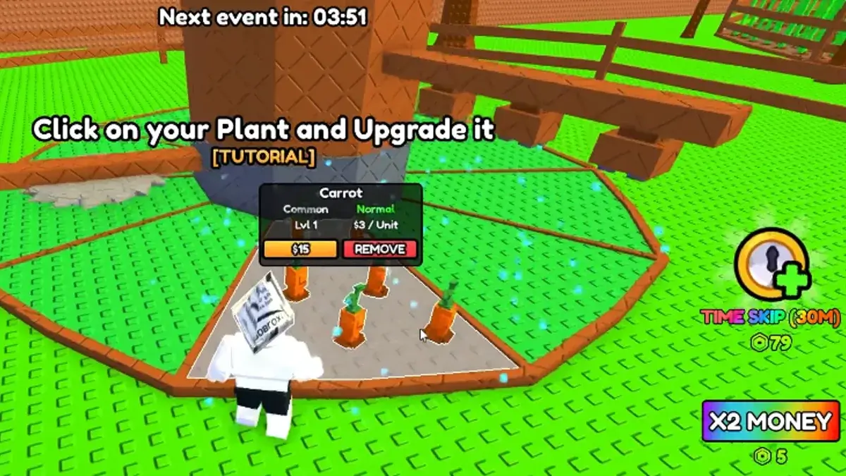 Build A Ring Farm tutorial — upgrade a Carrot crop on your first ring plot